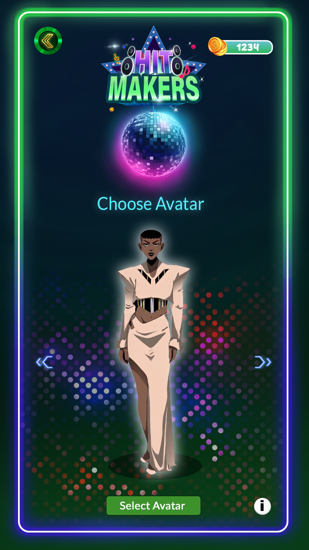 Avatar Selection - Choose your Hit Maker character